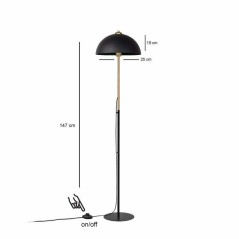 Lampadaire D BY M.RED Black - Métal - Abat-jour PVC - Design élégan