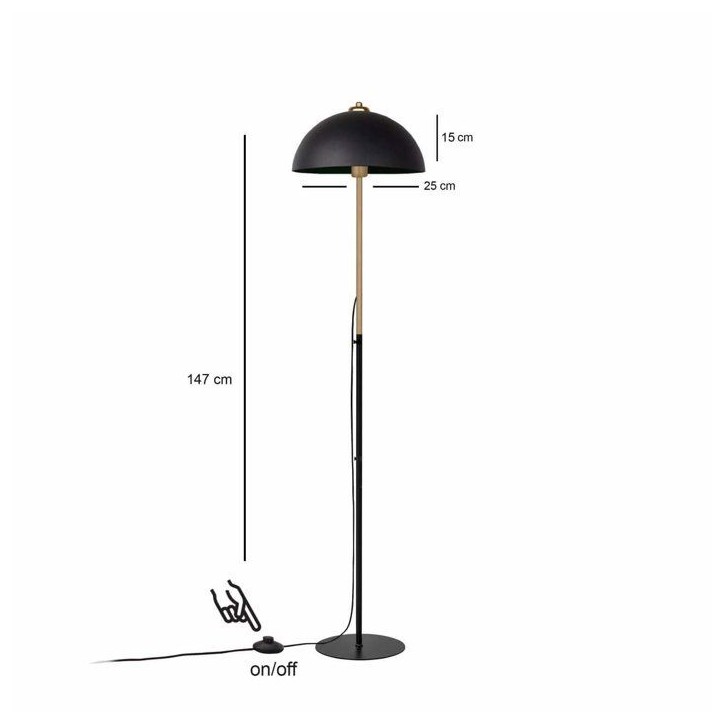 Lampadaire D BY M.RED Black - Métal - Abat-jour PVC - Design élégant Lampadaire D BY M.RED Black - Métal - Abat-jour PVC - Design élégant