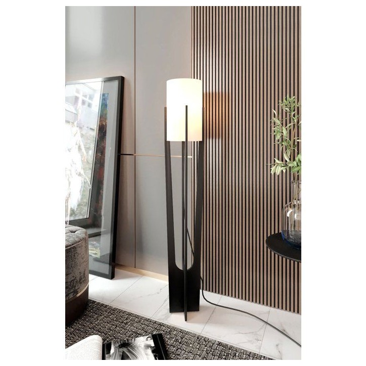 Lampadaire D BY M.RED Black - MDF - Papier kraft - Ambiance chaleureuse Lampadaire D BY M.RED Black - MDF - Papier kraft - Ambiance chaleureuse