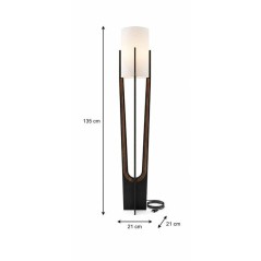 Lampadaire D BY M.RED Black - MDF - Papier kraft - Ambiance chaleureus
