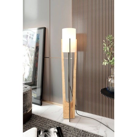 Lampadaire D BY M.RED Oak - MDF - Papier kraft - Eclairage décoratif