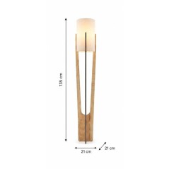Lampadaire D BY M.RED Oak - MDF - Papier kraft - Eclairage décoratif