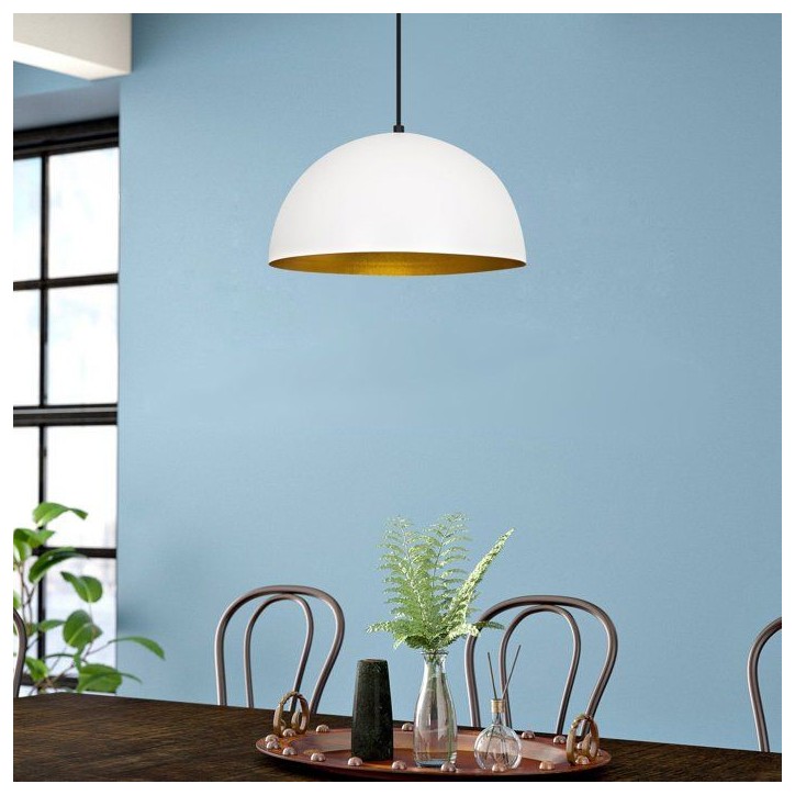 Suspension lustre D BY M.RED White Gold - Blanc et doré - Métal - Style moderne Suspension lustre D BY M.RED White Gold - Blanc et doré - Métal - Style moderne