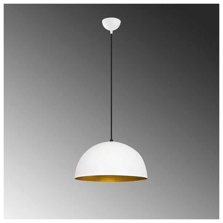 Suspension lustre D BY M.RED White Gold - Blanc et doré - Métal - Style moderne Suspension lustre D BY M.RED White Gold - Blanc et doré - Métal - Style moderne