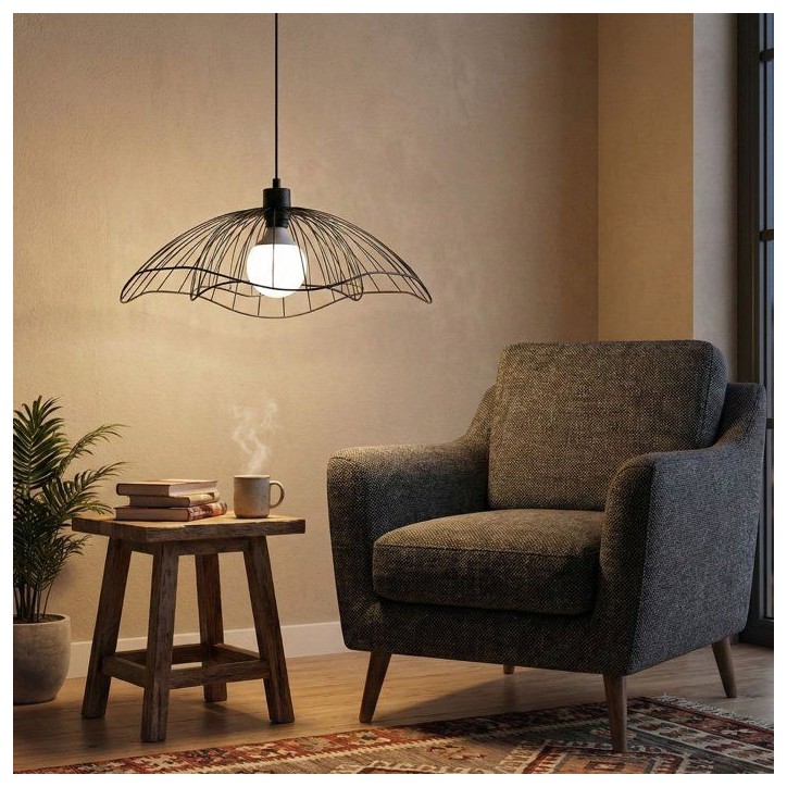 Suspension lustre industriel D BY M.RED Black - Métal robuste - Design industriel - Moderne Suspension lustre industriel D BY M.RED Black - Métal robuste - Design industriel - Moderne
