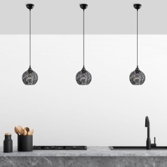 Suspension lustre D BY M.RED Black - Métal noir - Elégant - Style co