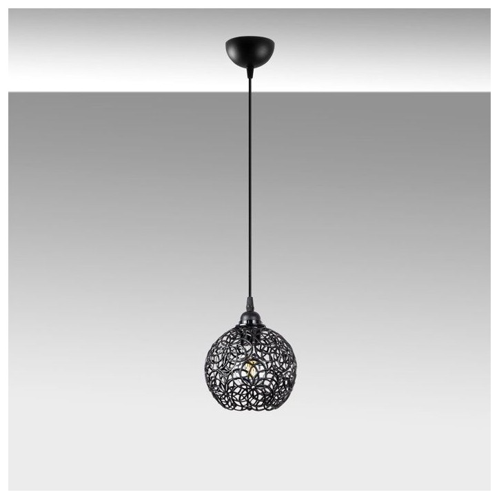 Suspension lustre D BY M.RED Black - Métal noir - Elégant - Style contemporain Suspension lustre D BY M.RED Black - Métal noir - Elégant - Style contemporain
