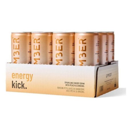 Gimber - Prêt-à-boire - Canette - Gingembre avec pêche et ginseng -