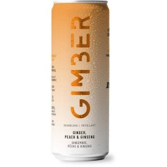 Gimber - Prêt-à-boire - Canette - Gingembre avec pêche et ginseng - 12 x 250 ml - Bio