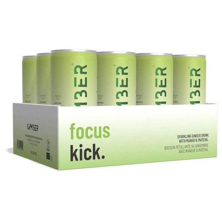 Gimber - Prêt-à-boire - Canette - Gingembre avec mangue et matcha - 12 x 250 ml - Bio