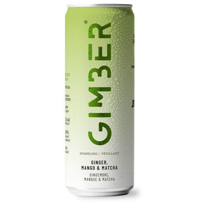 Gimber - Prêt-à-boire - Canette - Gingembre avec mangue et matcha - 12 x 250 ml - Bio
