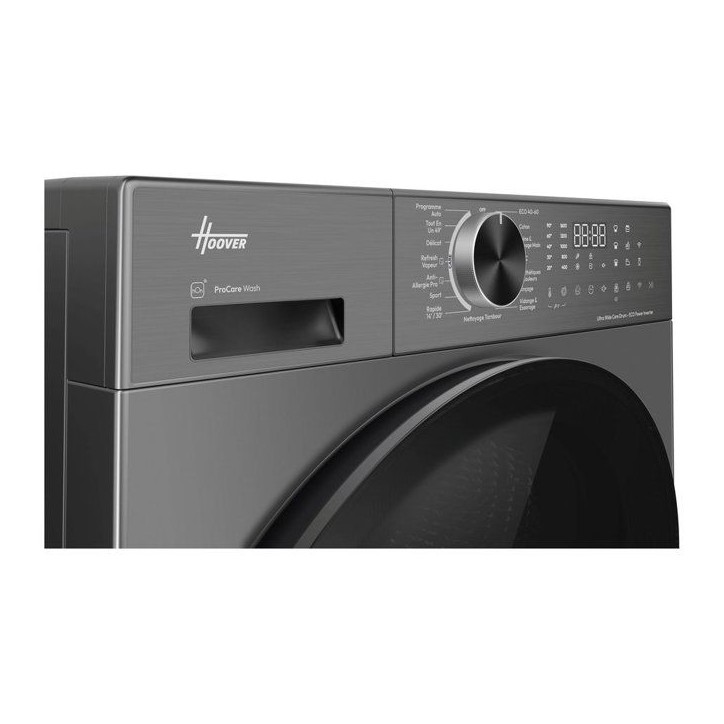 Lave-linge hublot HOOVER HLP610BL10GUH-47 - 10 kg - Induction - 1600 trs/min - Classe A-35% - Connecté - Vapeur - Anthracite Lave-linge hublot HOOVER HLP610BL10GUH-47 - 10 kg - Induction - 1600 trs/min - Classe A-35% - Connecté - Vapeur - Anthracite