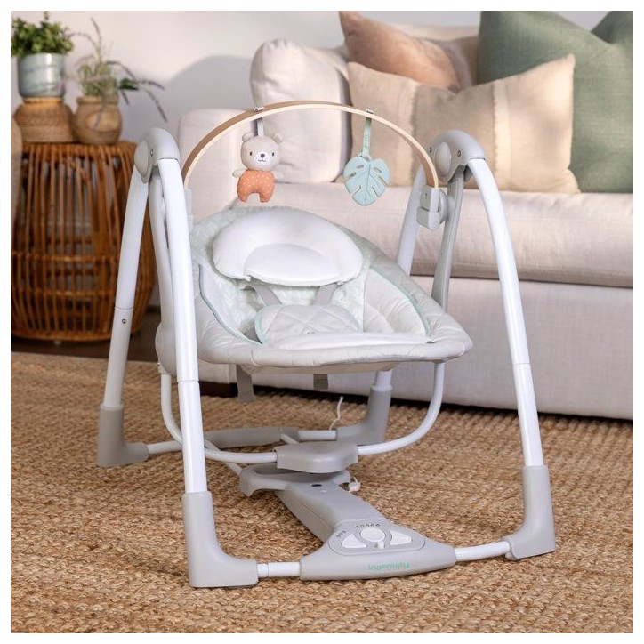 Ingenuity, Balancelle Portable Cozy Spot avec Arc d'Activités en Bois Amovible et Pivotant, pour les 0-9 Mois, Jusqu'à 9 kg Ingenuity, Balancelle Portable Cozy Spot avec Arc d'Activités en Bois Amovible et Pivotant, pour les 0-9 Mois, Jusqu'à 9 kg
