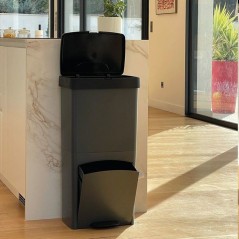 Poubelle de cuisine tri sélectif 70L - PICEA - Double compartiment ve