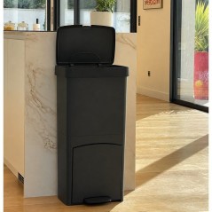 Poubelle de cuisine tri sélectif 70L - PICEA - Double compartiment ve