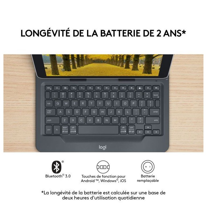 Etui clavier - Logitech - Universal Folio - AZERTY - Pour tablettes Apple, Android et Windows de 9 à 10 pouces - Noir Etui clavier - Logitech - Universal Folio - AZERTY - Pour tablettes Apple, Android et Windows de 9 à 10 pouces - Noir