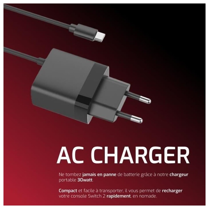 Chargeur - ONLAN - Nintendo Switch 2 - Noir Chargeur - ONLAN - Nintendo Switch 2 - Noir