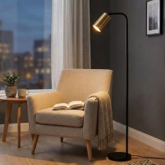 Lampadaire D BY M.RED Black Vintage - Métal - Style industriel - Desi