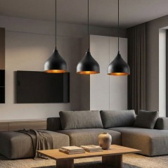 Suspension lustre D BY M.RED Black - Métal - Style contemporain - Raf