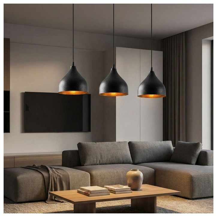 Suspension lustre D BY M.RED Black - Métal - Style contemporain - Raffiné Suspension lustre D BY M.RED Black - Métal - Style contemporain - Raffiné