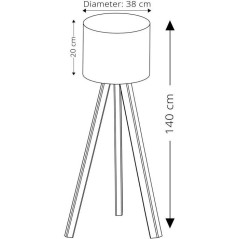 Lampadaire D BY M.RED Grey Oak - MDF - Style moderne - Eclairage ambia