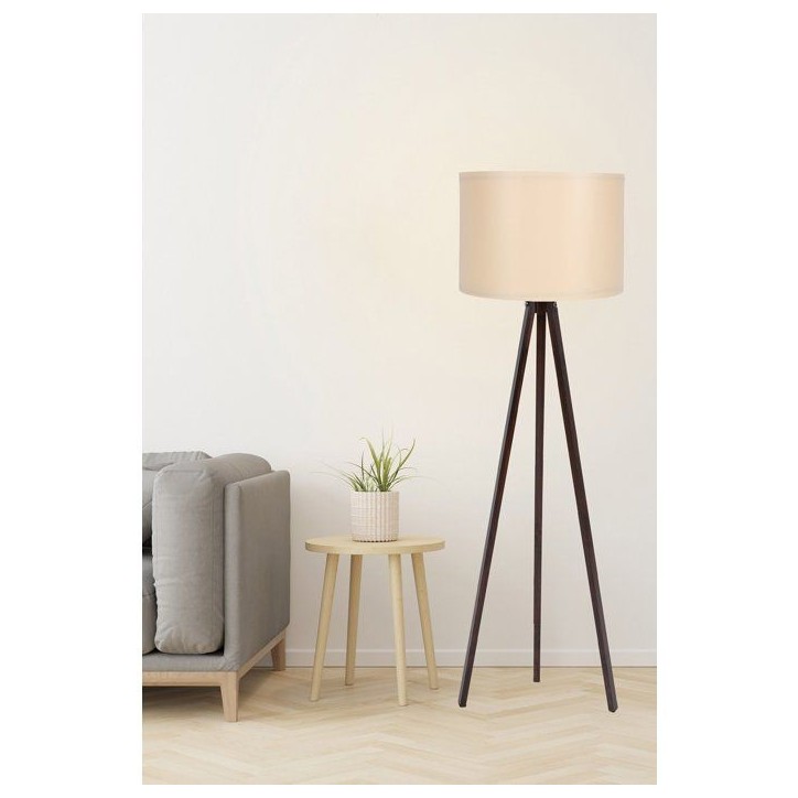 Lampadaire D BY M.RED Cream Walnut - MDF - Abat-jour polypropylène - Style contemporain