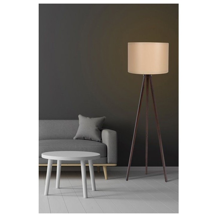 Lampadaire D BY M.RED Cream Walnut - MDF - Abat-jour polypropylène - Style contemporain