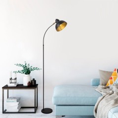 Lampadaire D BY M.RED Black Antique - MDF - Abat-jour polypropylène - Style moderne