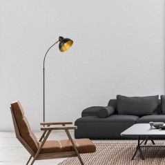 Lampadaire D BY M.RED Black Antique - MDF - Abat-jour polypropylène -