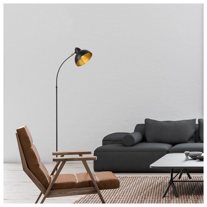 Lampadaire D BY M.RED Black Antique - MDF - Abat-jour polypropylène - Style moderne Lampadaire D BY M.RED Black Antique - MDF - Abat-jour polypropylène - Style moderne