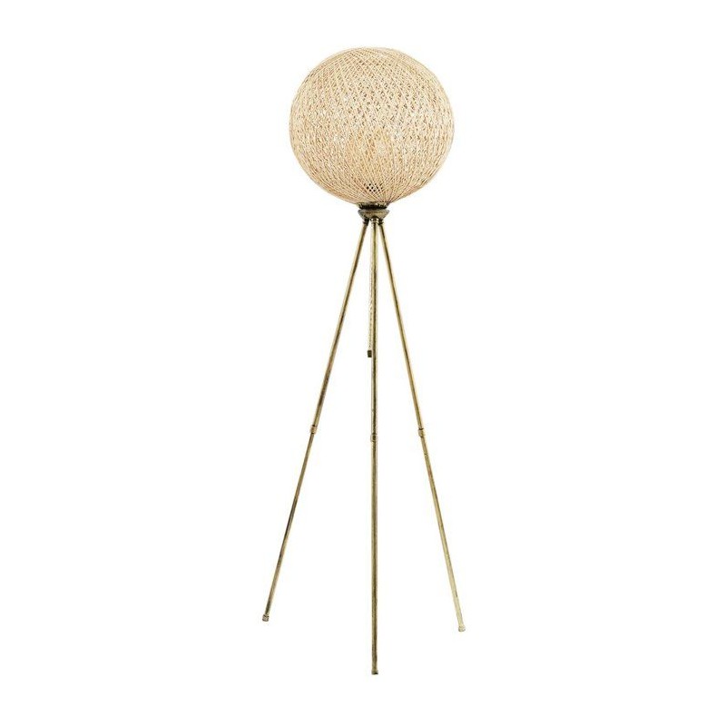 Lampadaire D BY M.RED Gold - Métal - Abat-jour jute - Style bohème