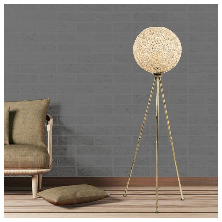 Lampadaire D BY M.RED Gold - Métal - Abat-jour jute - Style bohème Lampadaire D BY M.RED Gold - Métal - Abat-jour jute - Style bohème