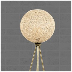 Lampadaire D BY M.RED Gold - Métal - Abat-jour jute - Style bohème