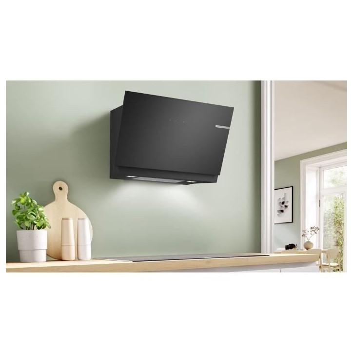 Hotte murale inclinée en verre BOSCH SER6 DWK81AN60 Noir - Home Connect Hotte murale inclinée en verre BOSCH SER6 DWK81AN60 Noir - Home Connect