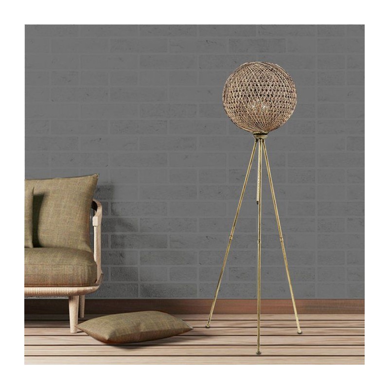 Lampadaire D BY M.RED Black Gold - MDF - Abat-jour polypropylène - De