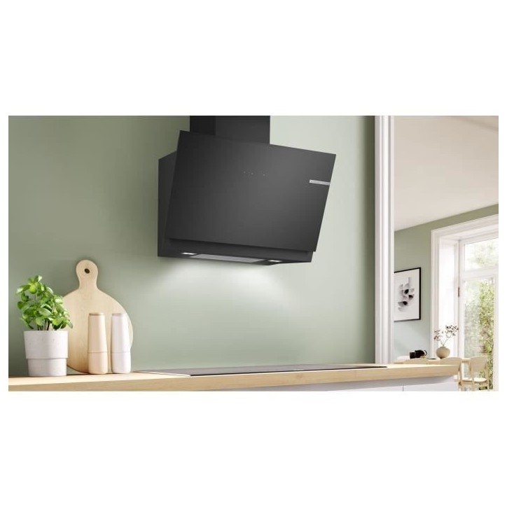 Hotte murale inclinée en verre BOSCH SER6 DWK81AN60 Noir - Home Connect Hotte murale inclinée en verre BOSCH SER6 DWK81AN60 Noir - Home Connect