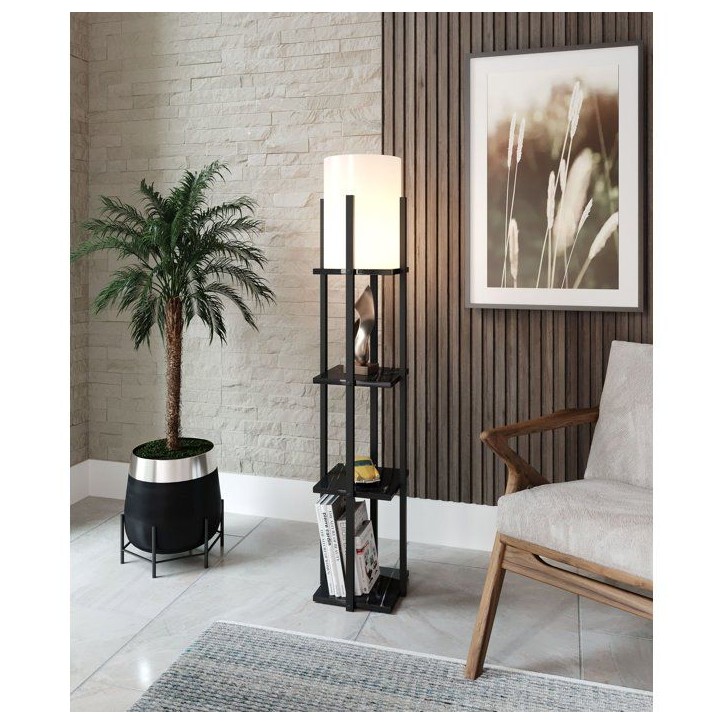 Lampadaire D BY M.RED Black - MDF - Papier kraft - Style chaleureux Lampadaire D BY M.RED Black - MDF - Papier kraft - Style chaleureux