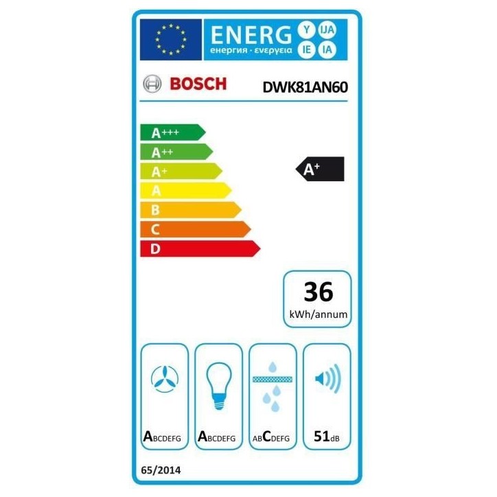 Hotte murale inclinée en verre BOSCH SER6 DWK81AN60 Noir - Home Connect Hotte murale inclinée en verre BOSCH SER6 DWK81AN60 Noir - Home Connect