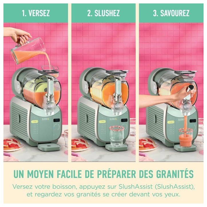Machine à boissons glacées et granitées NINJA - Slushi XL FS601EUGN - Capacité 3,7L - 6 programmes - Vert Machine à boissons glacées et granitées NINJA - Slushi XL FS601EUGN - Capacité 3,7L - 6 programmes - Vert
