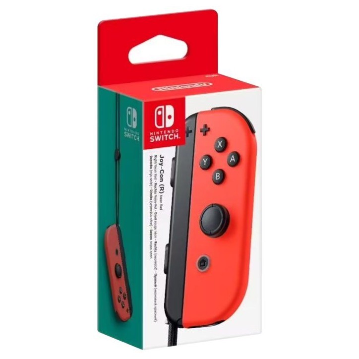 Manette Joy-Con droite Rouge Néon pour Nintendo Switch (Batterie remplaçable)