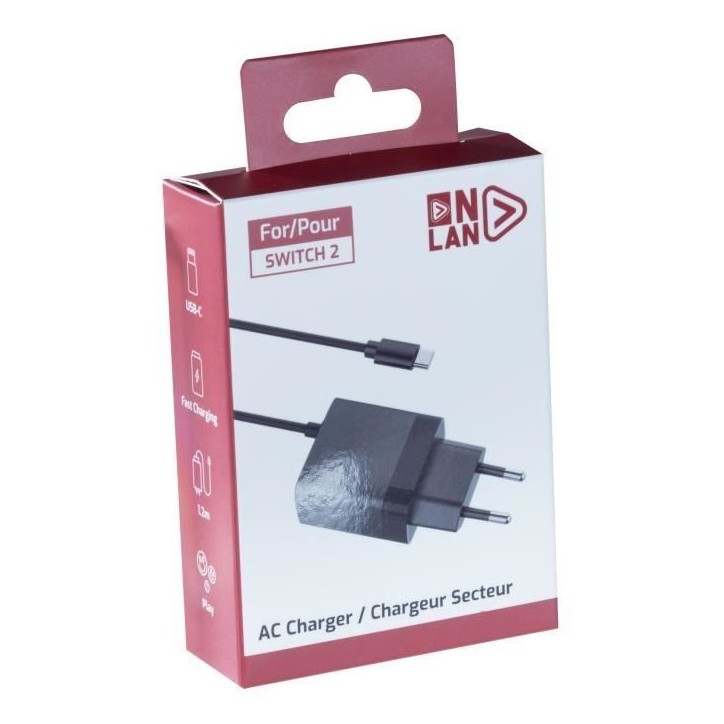 Chargeur - ONLAN - Nintendo Switch 2 - Noir Chargeur - ONLAN - Nintendo Switch 2 - Noir