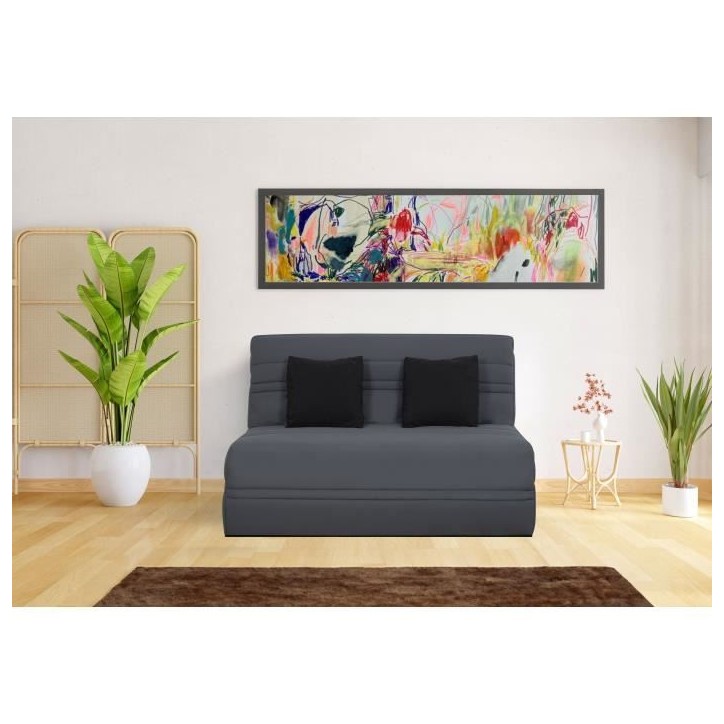 Banquette BZ NUAGE 3 places - Tissu Gris - Matelas SIMMONS - Couchage 188x138 cm Banquette BZ NUAGE 3 places - Tissu Gris - Matelas SIMMONS - Couchage 188x138 cm