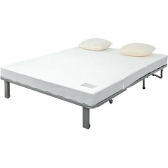 Banquette BZ NUAGE 3 places - Tissu Gris - Matelas SIMMONS - Couchage