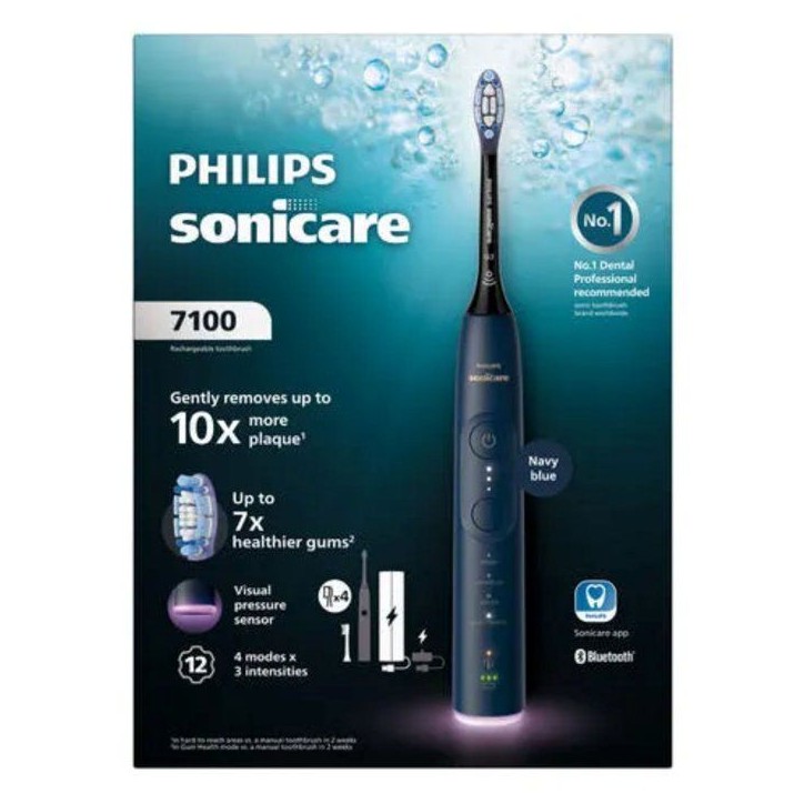 Brosse à dents électrique sonique - PHILIPS - HX7423/08 - Série 7100 - bleue - Bluetooth Brosse à dents électrique sonique - PHILIPS - HX7423/08 - Série 7100 - bleue - Bluetooth