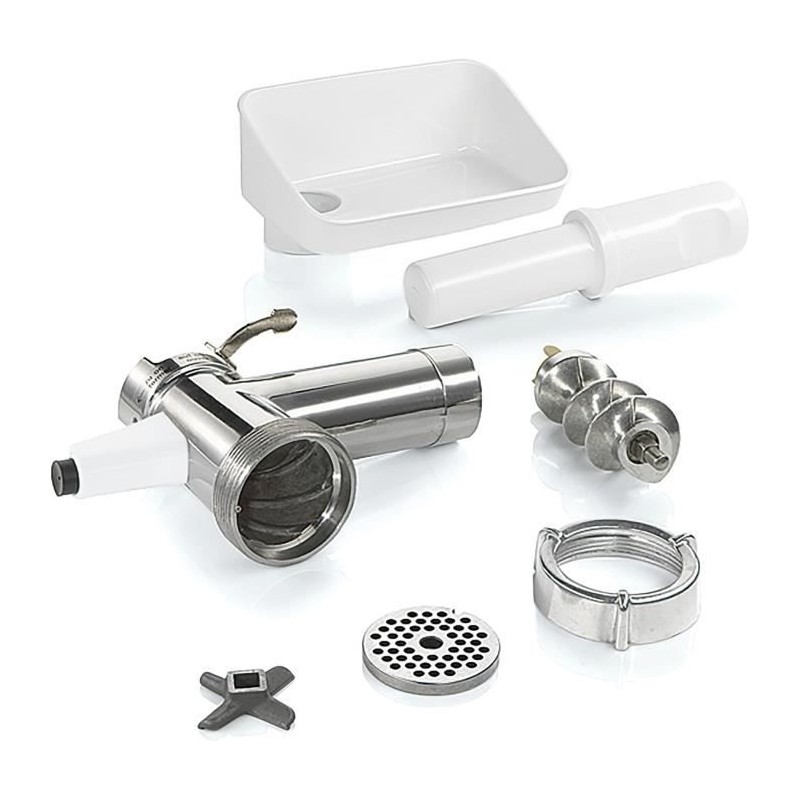 Accessoire hachoir a viande - BOSCH - MUZS2FWW - Blanc - Acier satin Accessoire hachoir a viande - BOSCH - MUZS2FWW - Blanc - Acier satin