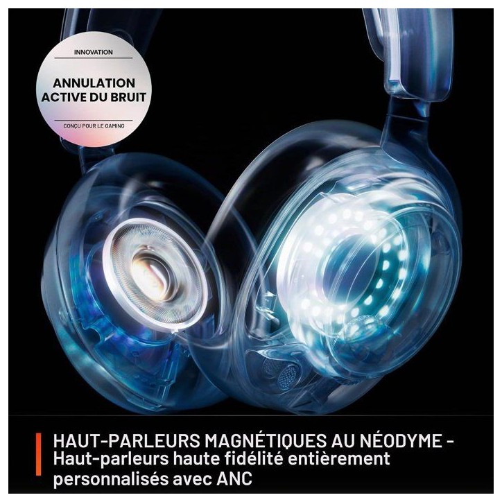 Casque audio gaming sans fil - STEELSERIES - Arctis Nova Pro P - Haute fidélité - Blanc