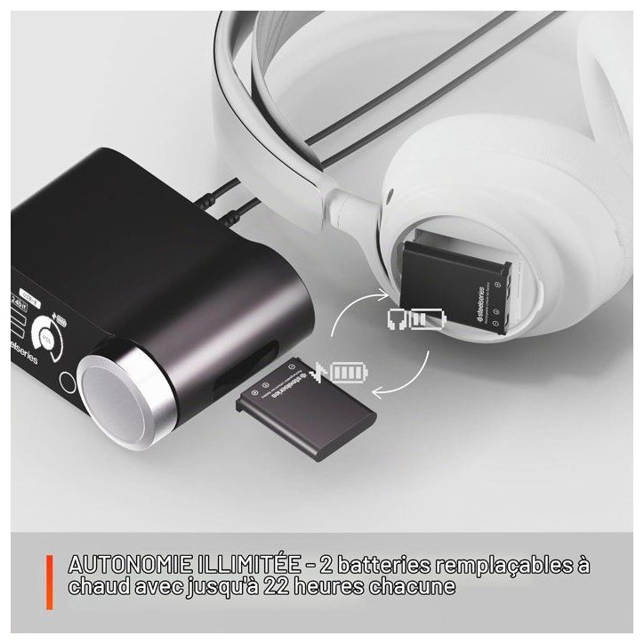 Casque audio gaming sans fil - STEELSERIES - Arctis Nova Pro P - Haute fidélité - Blanc
