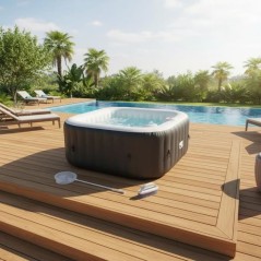 KIT TOUT INCLUS SUNSPA: spa gonflable carré 4 places et accessoires :