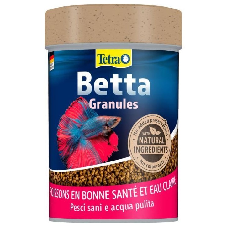 Tetra Betta Granulés - TETRA - Aliment complet pour poisson Combattant, Betta splendens - 85 ml
