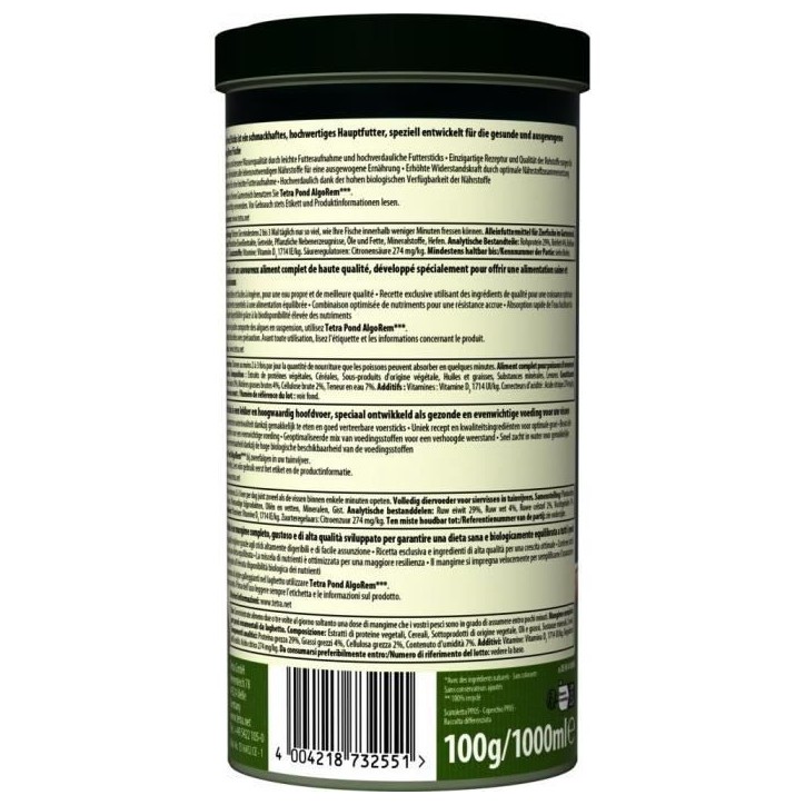 Tetra Pond Stick - TETRA - Aliment complet en granulés pour tous les poissons de bassin - 1 L Tetra Pond Stick - TETRA - Aliment complet en granulés pour tous les poissons de bassin - 1 L